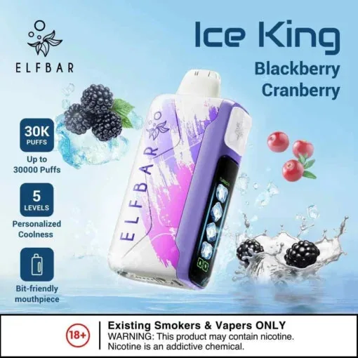 Elf Bar Ice King – Blackberry Cranberry – 30K 30000 Puffs - Buy Authentic Vape in Mumbai - Vape Shop Mumbai