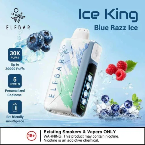 Elf Bar Ice King – Blue Razz Ice – 30K 30000 Puffs - Buy Authentic Vape in Mumbai - Vape Shop Mumbai