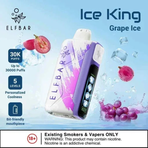 Elf Bar Ice King – Grape Ice – 30K 30000 Puffs - Buy Authentic Vape in Mumbai - Vape Shop Mumbai