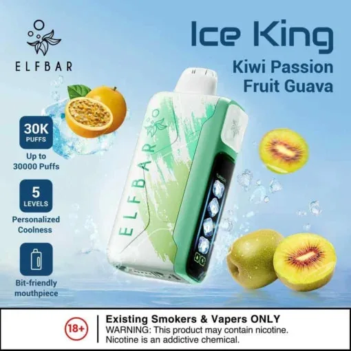 Elf Bar Ice King – Kiwi Passion Fruit Guava – 30K 30000 Puffs - Buy Authentic Vape in Mumbai - Vape Shop Mumbai