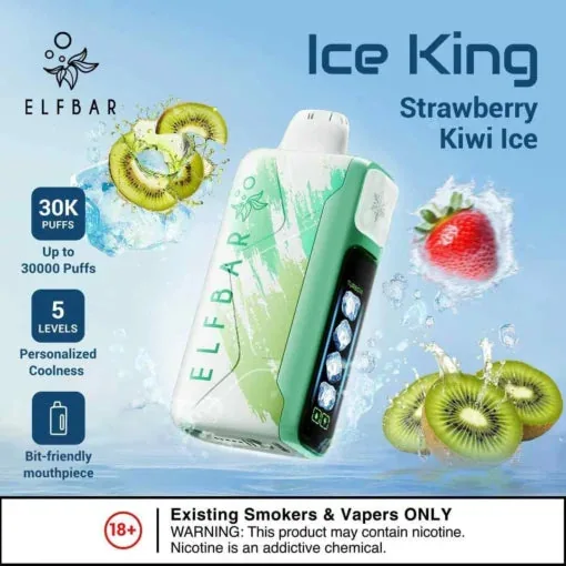 Elf Bar Ice King – Strawberry Kiwi Ice – 30K 30000 Puffs - Buy Authentic Vape in Mumbai - Vape Shop Mumbai