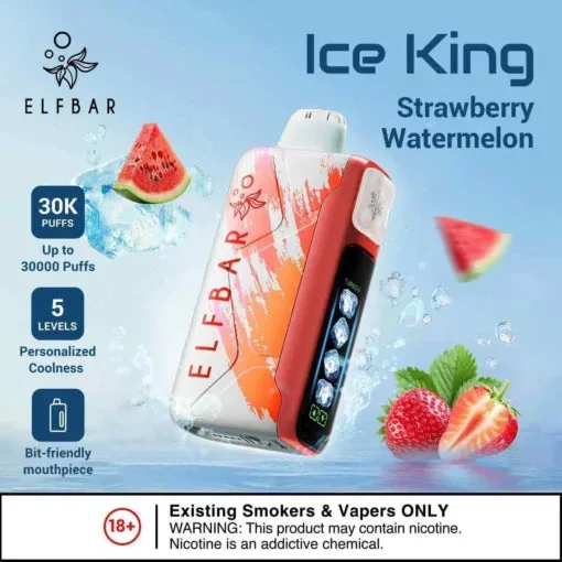 Elf Bar Ice King – Strawberry Watermelon – 30K 30000 Puffs - Buy Authentic Vape in Mumbai - Vape Shop Mumbai