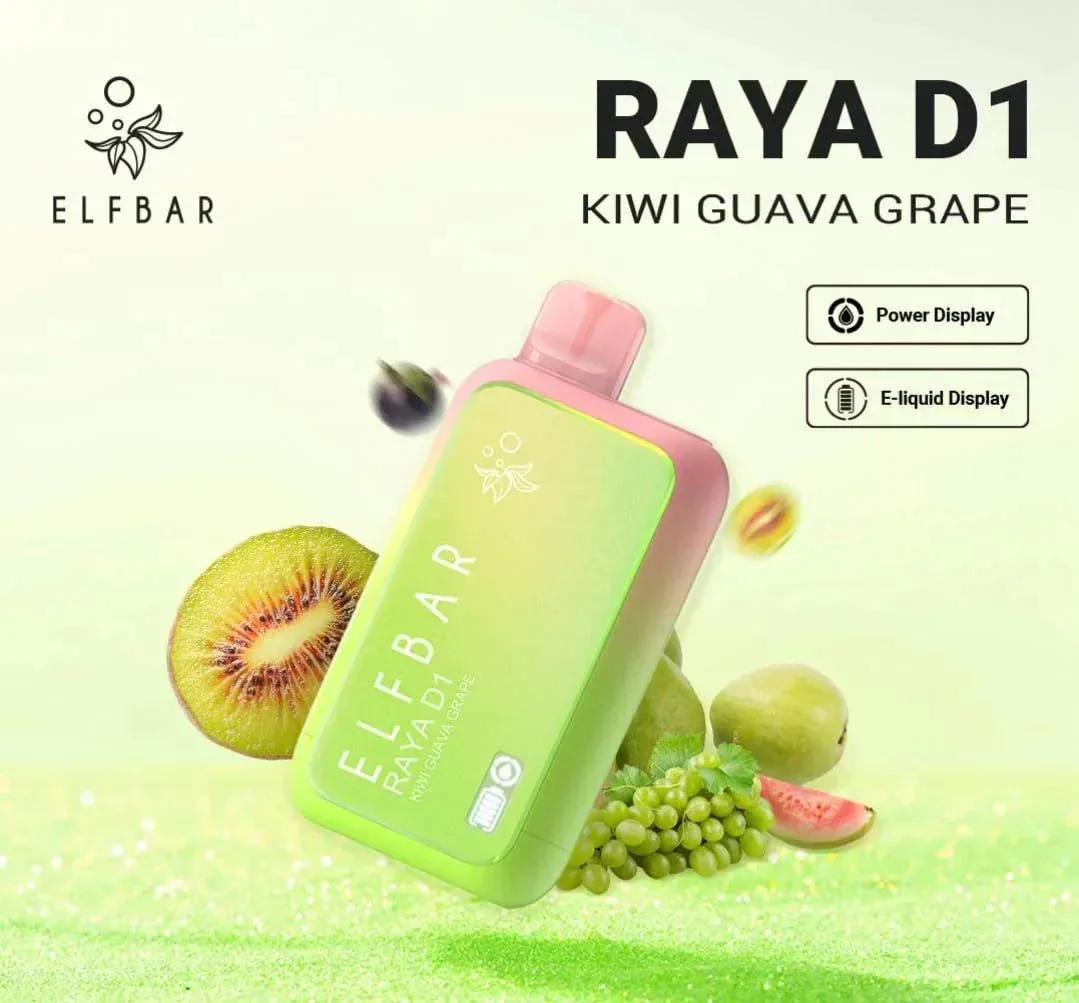 Elf Bar Raya D1 – Kiwi Guava Grape - Buy Authentic Vape in Mumbai - Vape Shop Mumbai