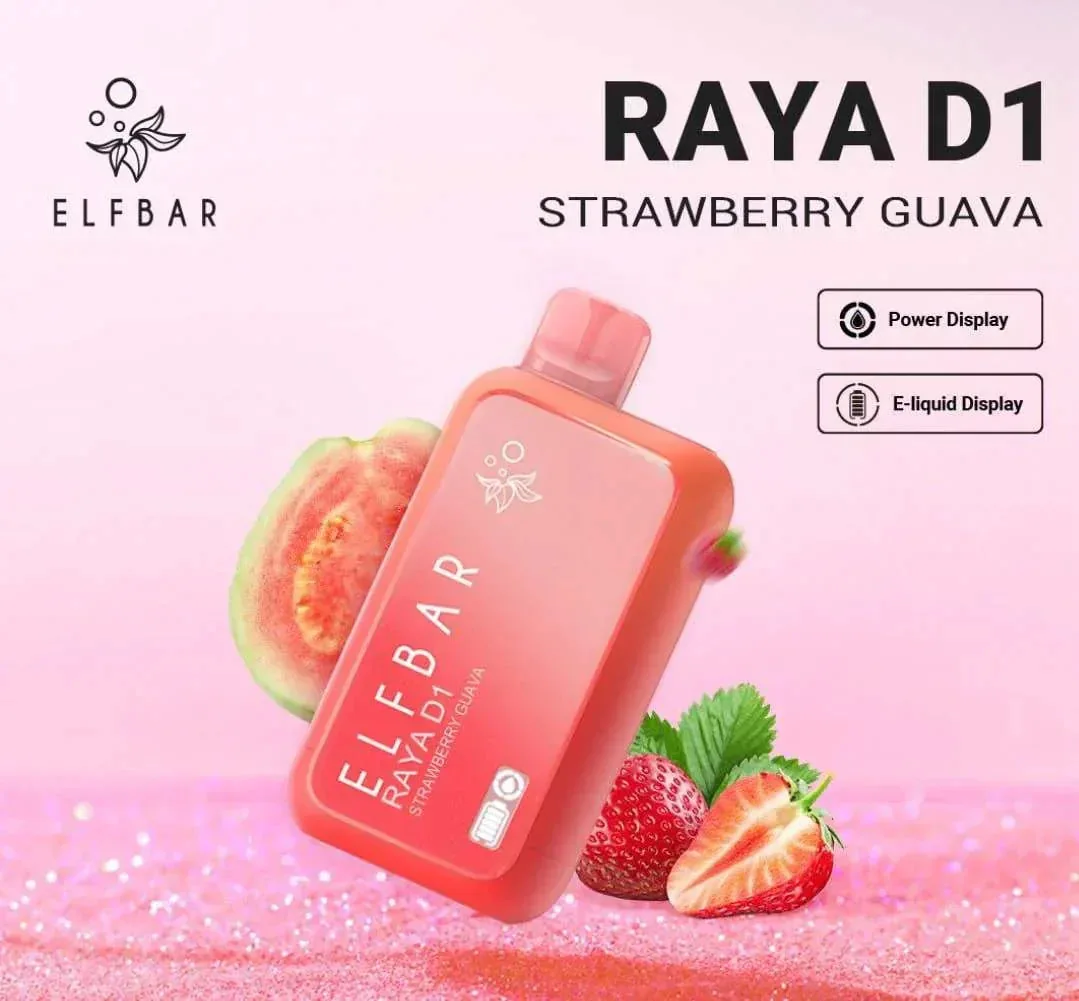 Elf Bar Raya D1 – Strawberry Guava - Buy Authentic Vape in Mumbai - Vape Shop Mumbai