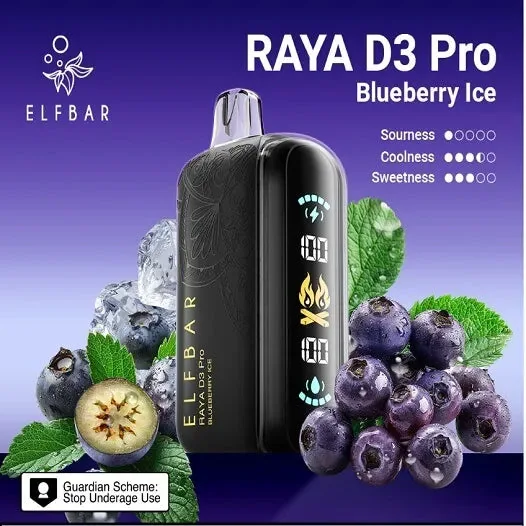 Elf Bar Raya D3 Pro 30K – Blueberry Ice 30000 Puffs - Buy Authentic Vape in Mumbai - Vape Shop Mumbai