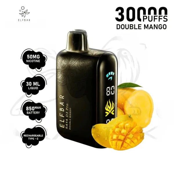 Elf Bar Raya D3 Pro -30k Double Mango 30000 Puffs - Buy Authentic Vape in Mumbai - Vape Shop Mumbai