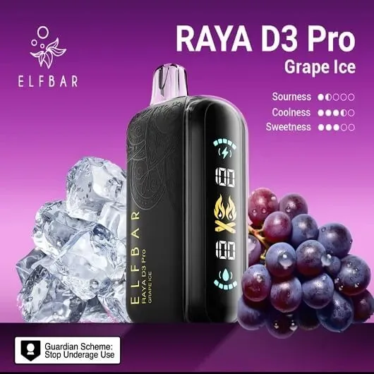 Elf Bar Raya D3 Pro -30k Grape Ice 30000 Puffs - Buy Authentic Vape in Mumbai - Vape Shop Mumbai