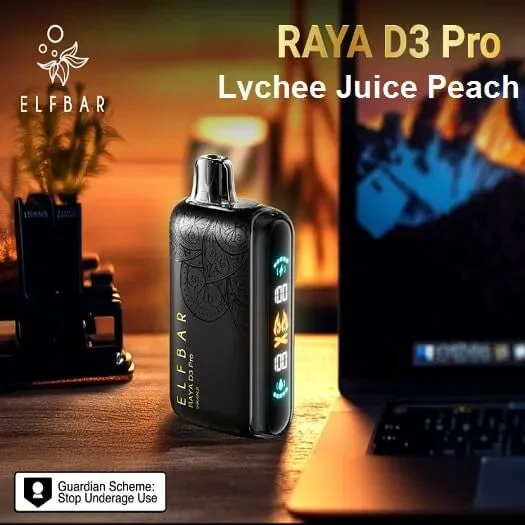 Elf Bar Raya D3 Pro 30K – Lychee Juicy Peach 30000 Puffs - Buy Authentic Vape in Mumbai - Vape Shop Mumbai