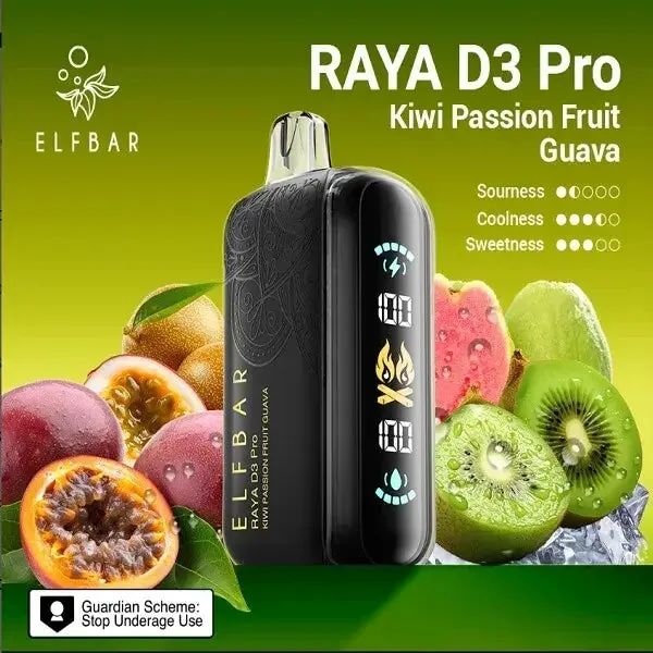 Elf Bar Raya D3 Pro – Kiwi Passion Fruit Guava - Buy Authentic Vape in Mumbai - Vape Shop Mumbai