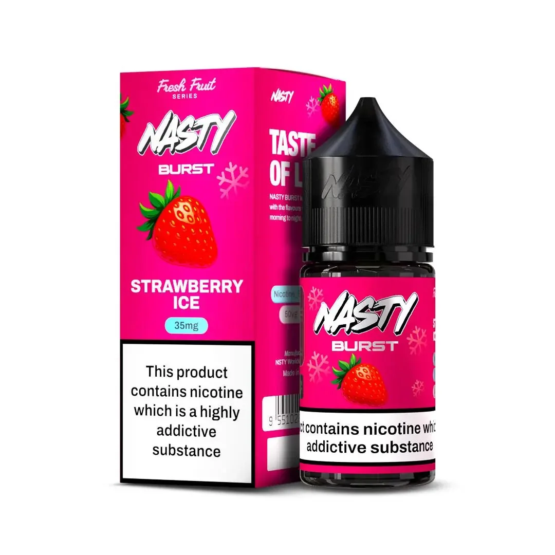 Nasty Burst Nic Salts – Strawberry Ice - Buy Authentic Vape in Mumbai - Vape Shop Mumbai
